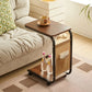 C-Shaped Sofa Side Table With Wheels