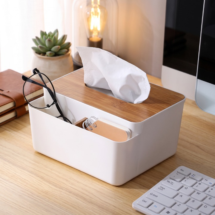 Elegant Wooden Top Tissue Storage Box