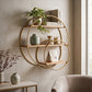 Luxury 3-Tier Metal & Wood Wall Shelves