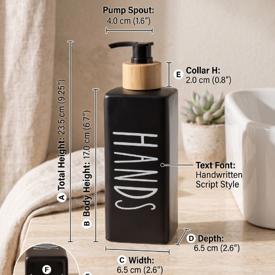 Ceramic Hand Soap Dispenser With Wooden Pump