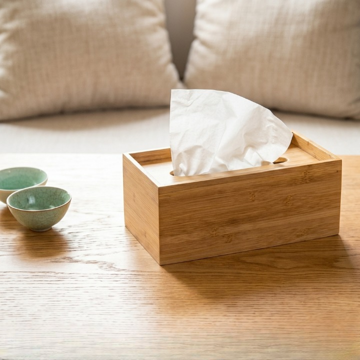 Luxury Natural Wooden Tissue Box