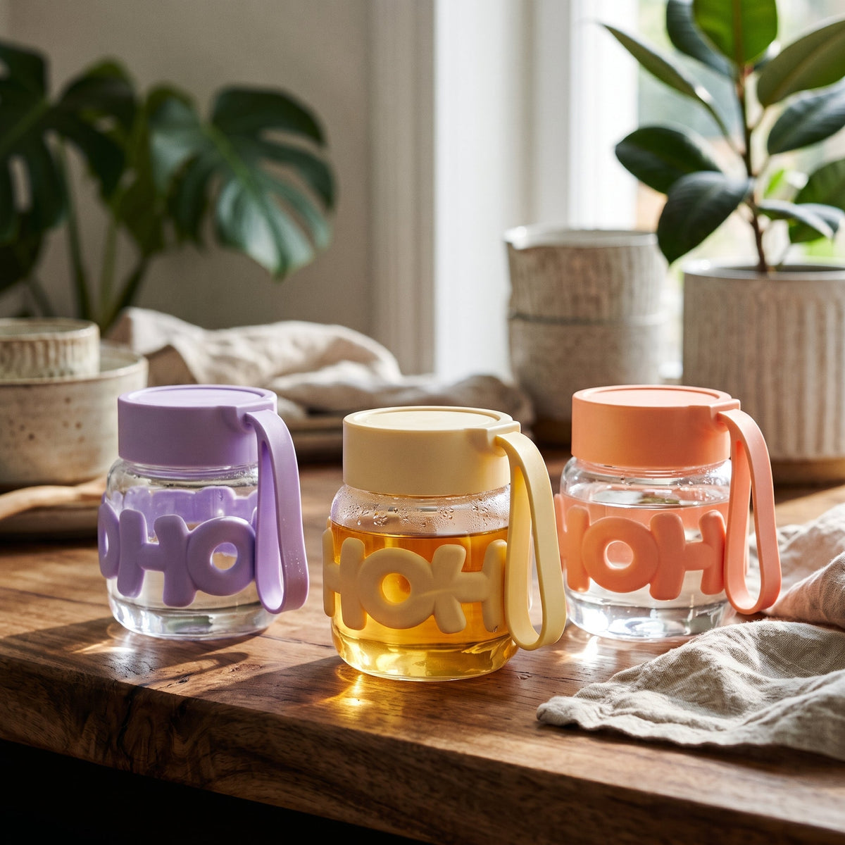 Elegent Letter Glass Travel Mug