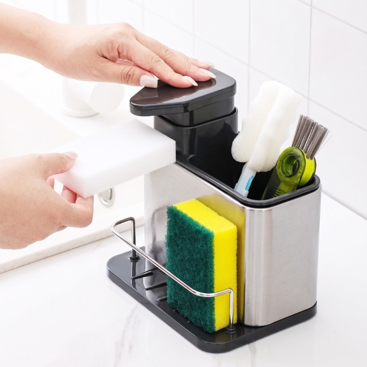 3-in-1 Stainless Steel Kitchen Soap Dispenser
