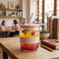 Elegant Teddy Glass Cup with Straw