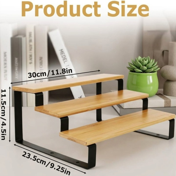 3 Layer Wooden Spice Organizer Rack (No Jars)