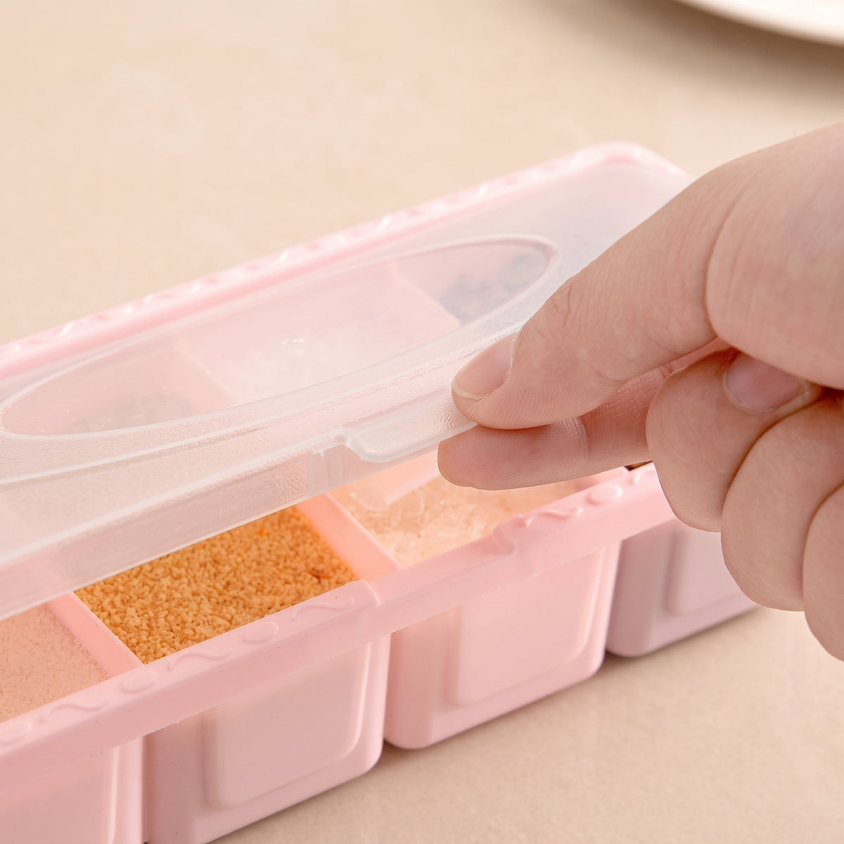 4-Compartment Spice Storage Box