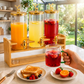 10PCs Elegant Beverage Dispenser With Wooden Stand