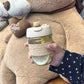 Elegant Animal Glass Mug With Sleeve & Straw