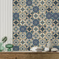 12pcs Blue & White Tile Stickers – Waterproof Peel & Stick Home Decor
