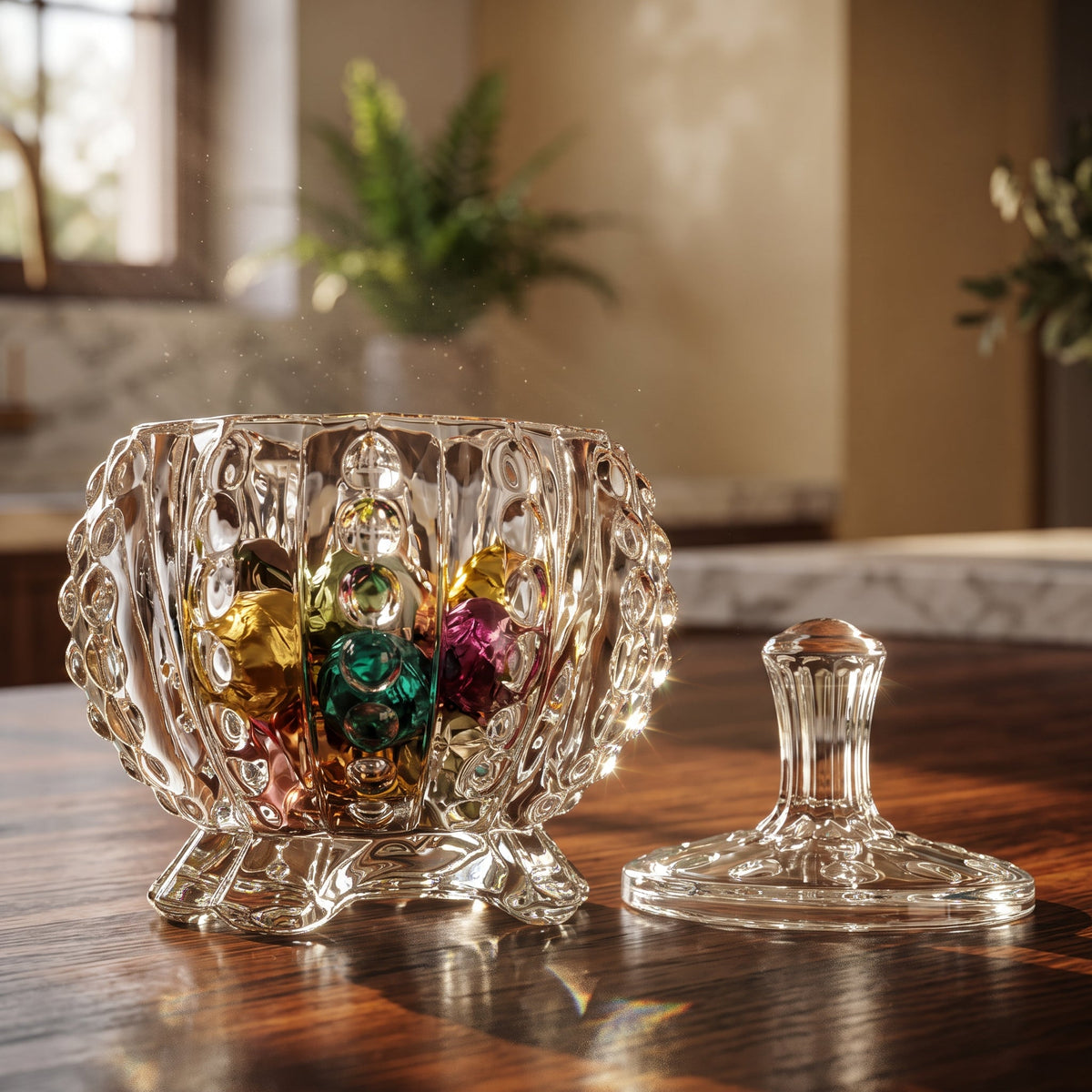 Elegant Candy Glass Jar With Lid