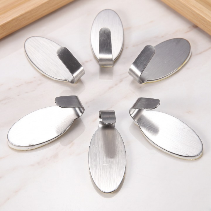6PCs Stainless Steel Self-Adhesive Wall Hook