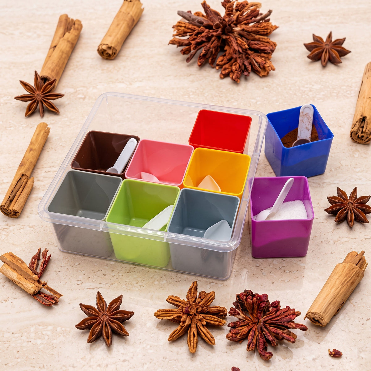 9PCs Masala Spice Storage Box