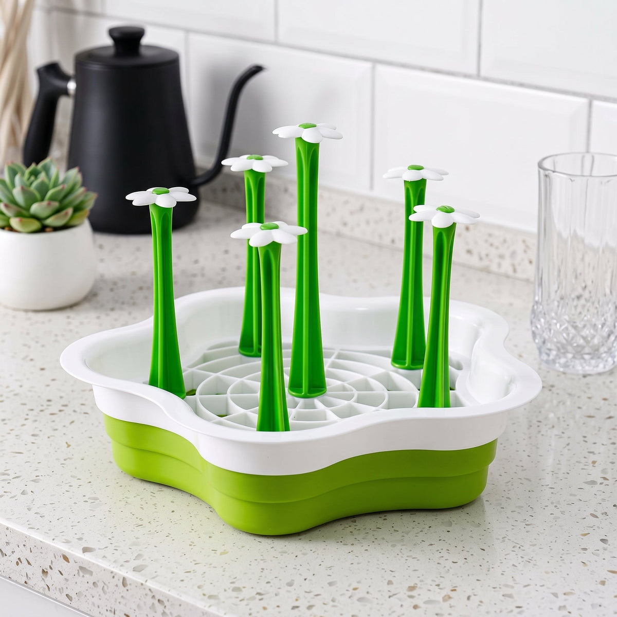 Floral Glassware Drying Storage Rack