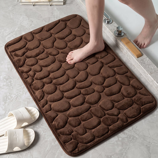 2PCs Anti-Slip Pebble Bath Mats