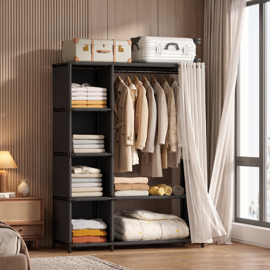Portable Fabric Wardrobe With Dustproof Cover