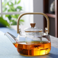 Elegant Glass Tea Kettle with Wooden Handle
