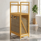 Laundry Basket with Wooden Storage Shelf