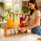 10PCs Elegant Beverage Dispenser With Wooden Stand