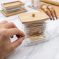 Cotton Bud Storage Box With Wooden Lid