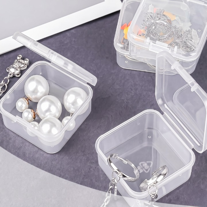 10PCs Transparent Mini Jewelry Storage Box (Size : 3.5 cm x 3.5)