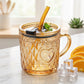 Elegant Heart Shaped Glass Coffee Mug