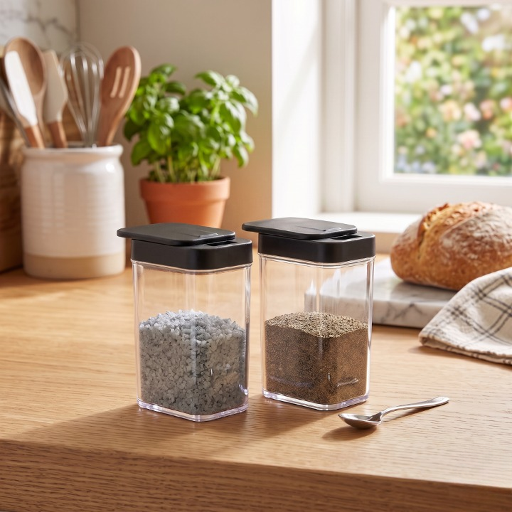 Elegant Glass Salt & Pepper Cruet Set