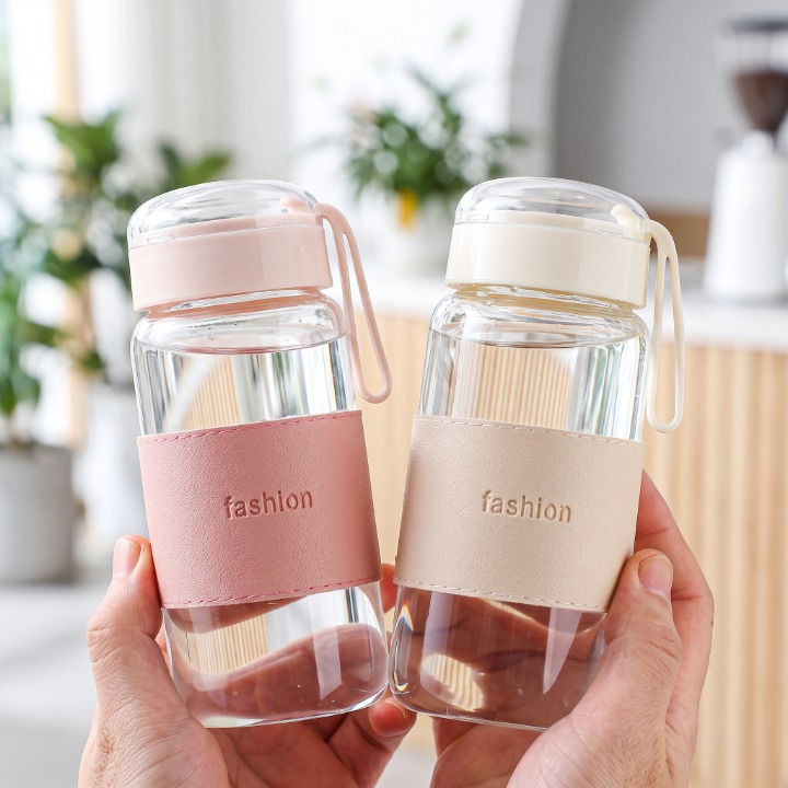 Elegant Double Wall Glass Water Bottle 340ML