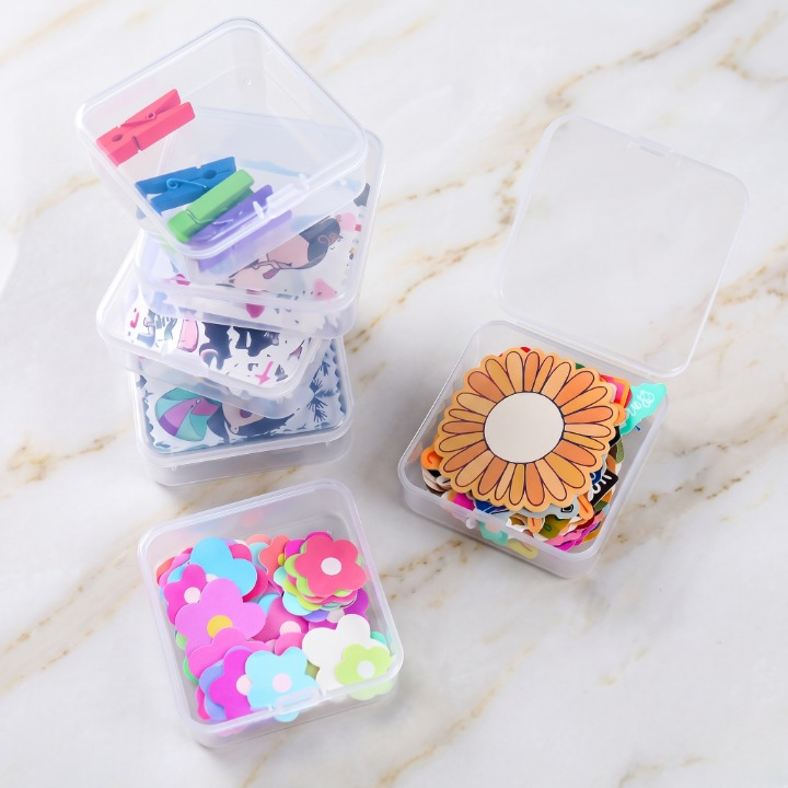 10PCs Transparent Mini Jewelry Storage Box (Size : 3.5 cm x 3.5)