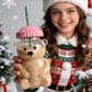 Cute Bear Glass Cup With Straw & Lid