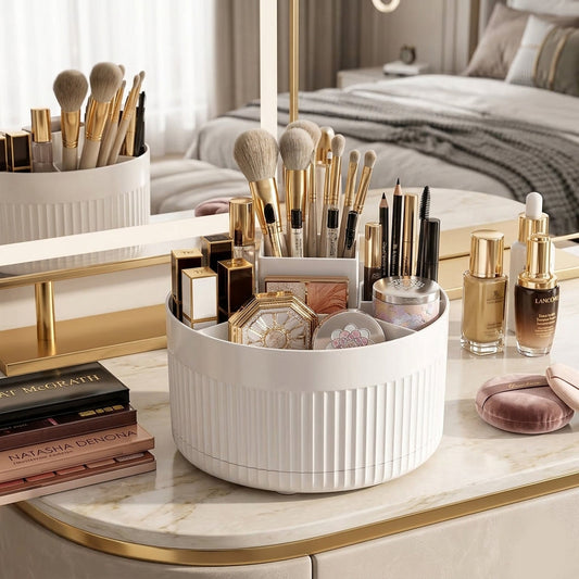 360° Rotating Desktop Makeup Brushes Organizer