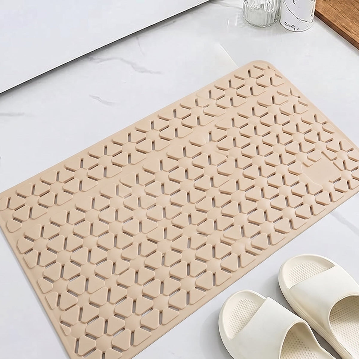 Yellow Waves Absorbent Bathroom Mat