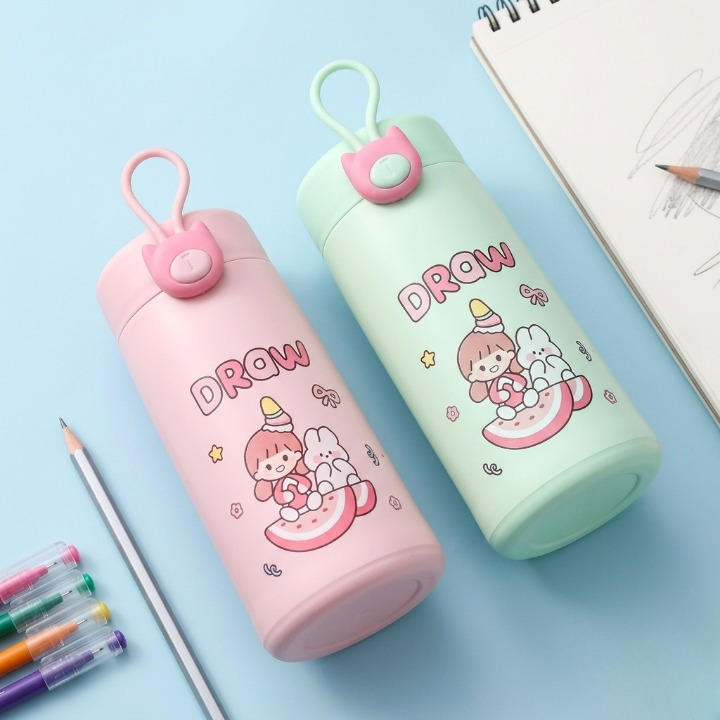 Cute Cartoon Double-Layer Water Bottle 300ML