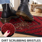 Red Geometric Non Slip Floor Mat