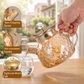 Crystal Glass Tea Kettle With Diamond Cut Lid