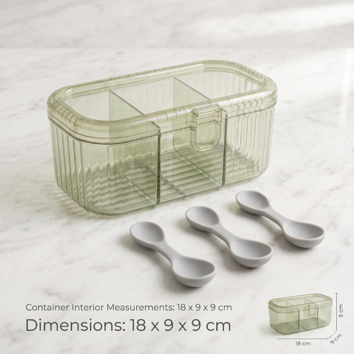 3-Section Kitchen Spice Storage Box
