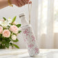 Stainless Steel Floral Bottle With Strap 500ML