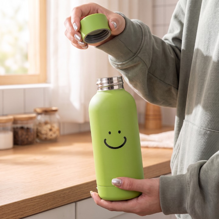 Smiley Face Double-Layer Water Bottle 400ML