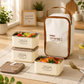 3PCs Stainless Steel Square Insulated Boxes With Thermal Bag