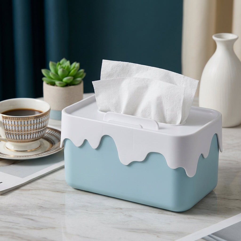Desktop Tissue Dispenser With Phone Holder
