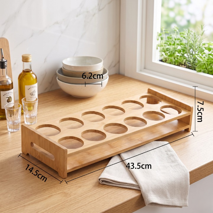 12 Grid Wooden Kitchen Egg Tray