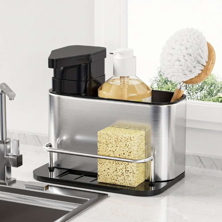 3-in-1 Stainless Steel Kitchen Soap Dispenser