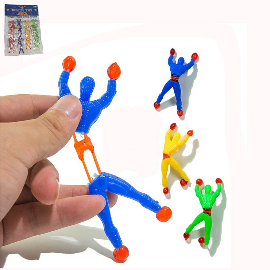 Pack Of 4 - Wall Climber Sticker Spider-Man Super Sticky Wall Climbing Toy