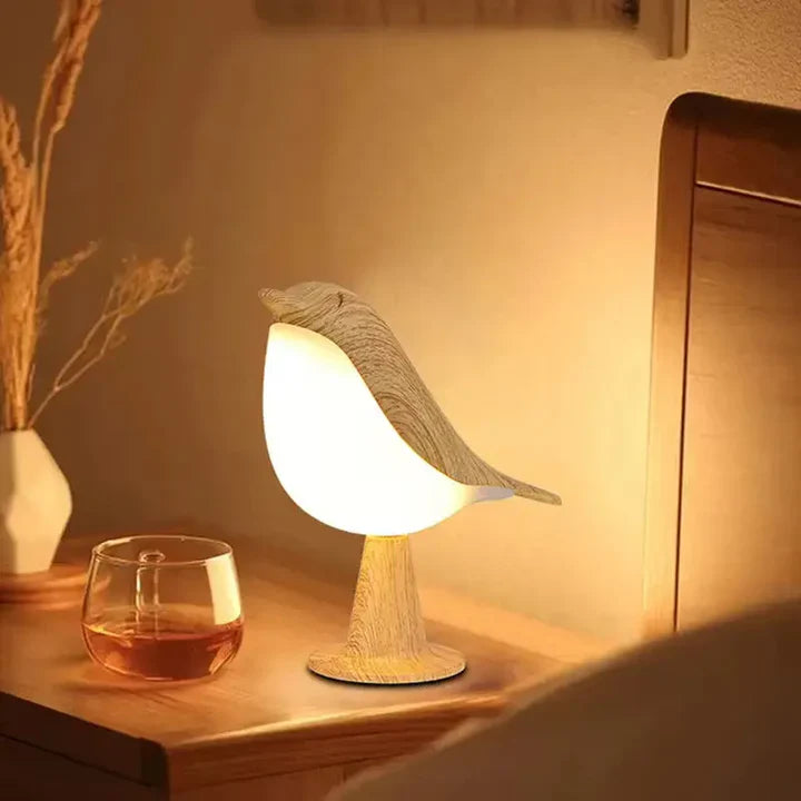 Cute Wooden Bird Touch Lamp