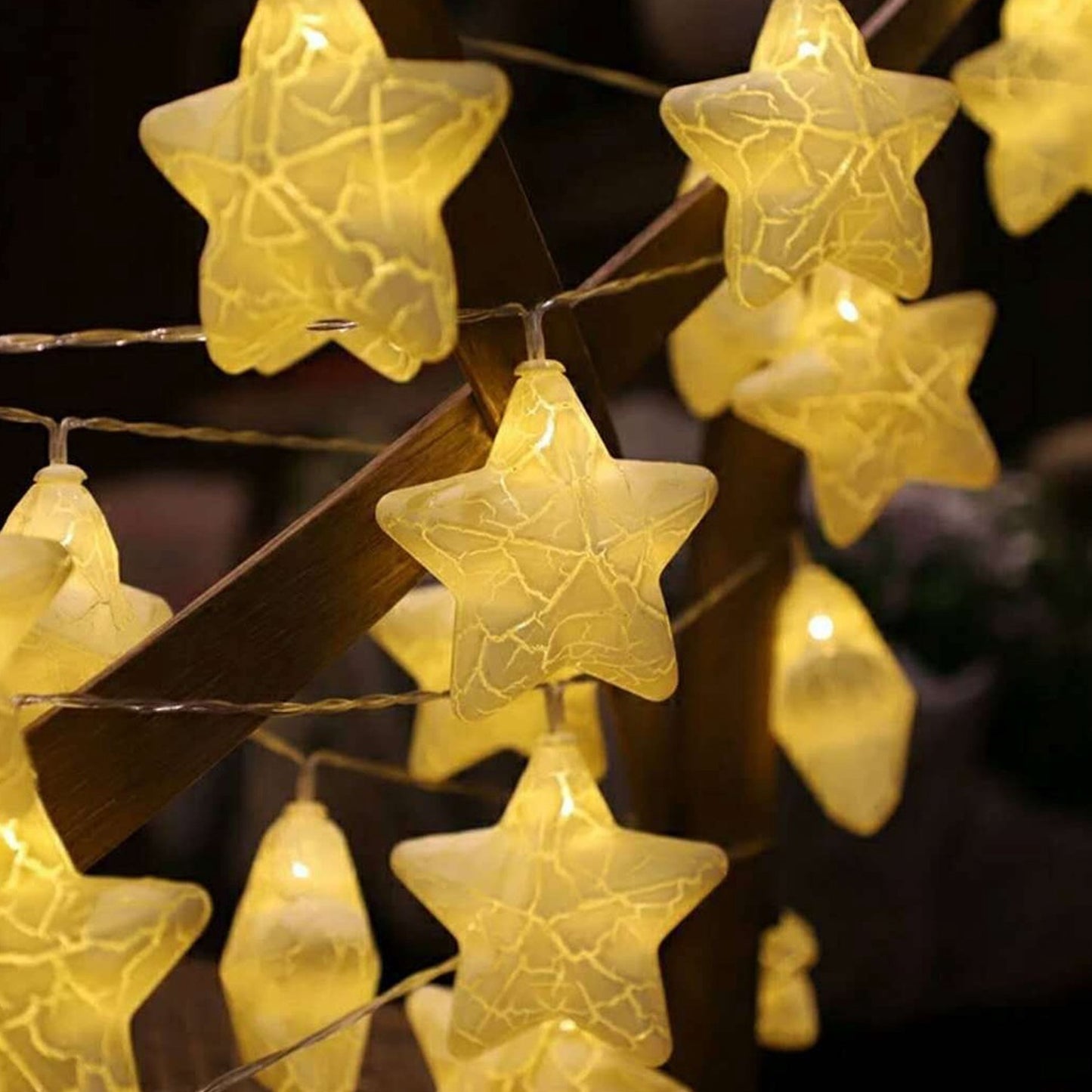 Cracked Star Decoration String Lights ( Cell Operated )