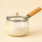 Glass Sauce Pan with Wood Handle 800ML (HEAT-RESISTANT)