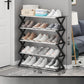 5 Layer X Shape Stainless Steel Foldable Shoe Rack