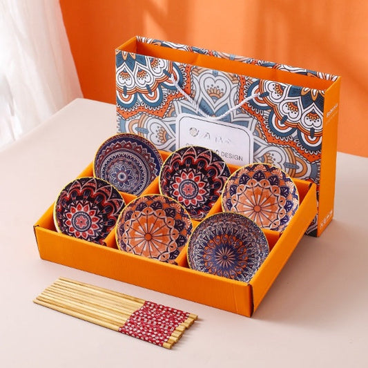 Creative Printed Ceramic Tableware Bowl Set