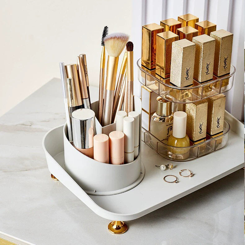 Rotatable Compartment Cosmetics Storage Box