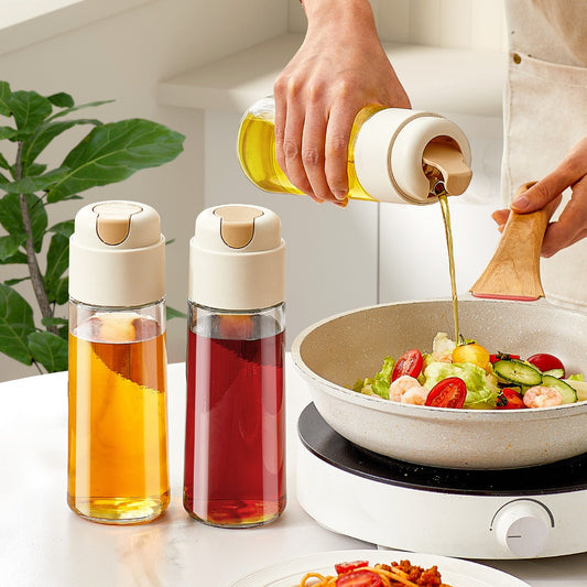 Automatic Kitchen Seasoning Glass Oil Bottle