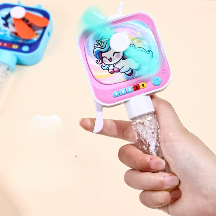 Mini Hand Fan With Bubble Wand